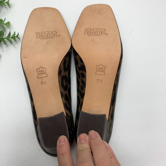 Enzo Angiolini Women's Leopard Animal Print Chunky Block Heel Square Toe Size 9 - Picture 6 of 6